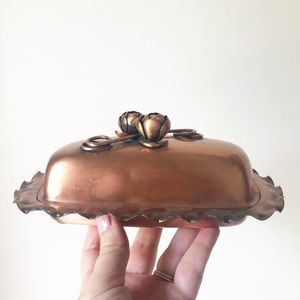 Vintage Kitchen - Vintage Unique Copper Butter Dish Vintage Kitchen - Vintage Unique Copper Butter Dish